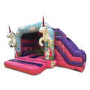 Unicorn Bouncy Castle with Side Slide