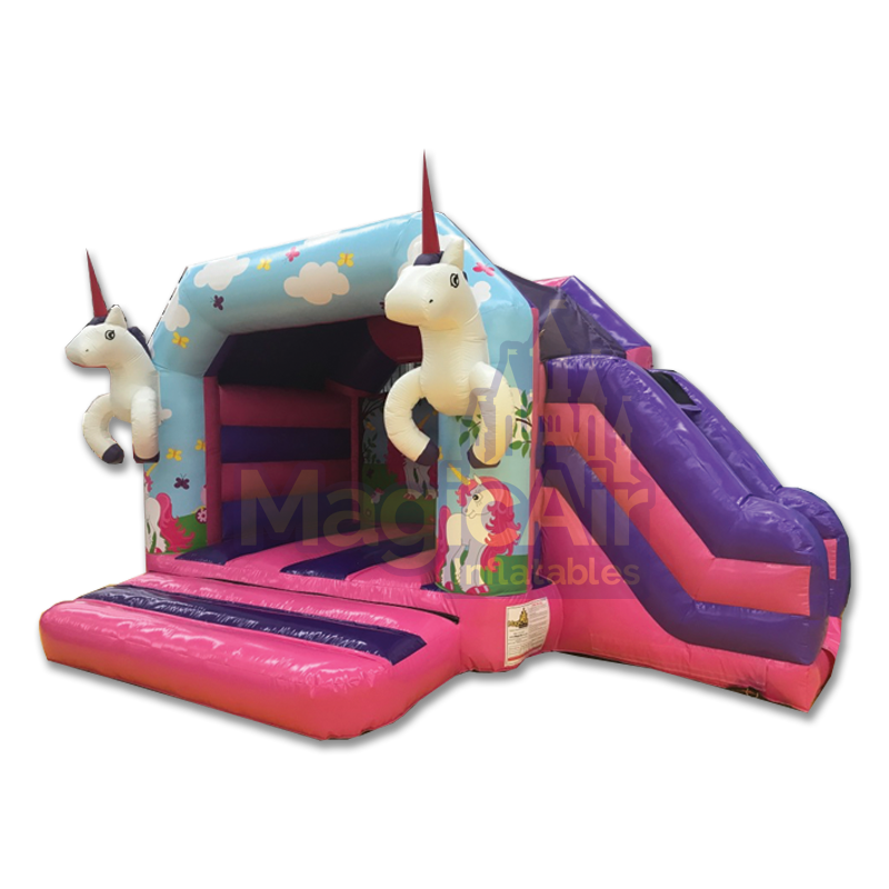 Unicorn Bouncy Castle with Side Slide